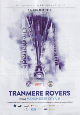 Tranmere Rovers v Manchester City U21 Match Programme 2018-10-30